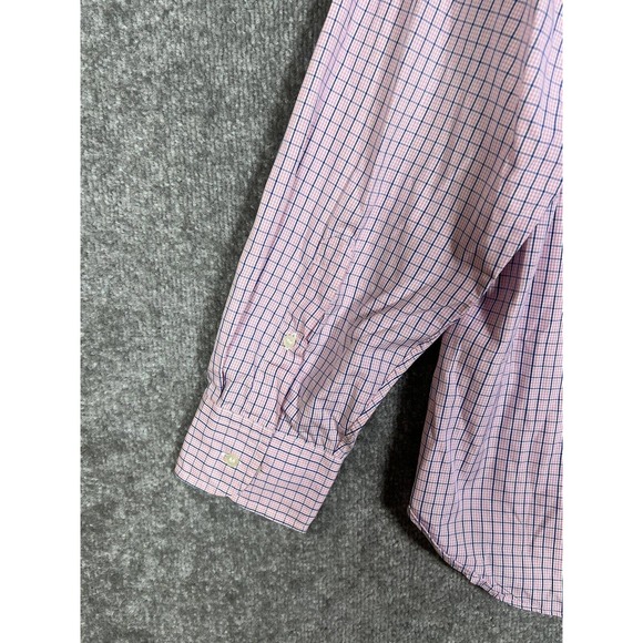 J Crew 100s 2-Ply Cotton Button Down Shirt Mens Large Pink Plaid Long Sleeve - Picture 14 of 16